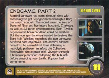 2002 Rittenhouse The Complete Star Trek: Voyager #180 Endgame, Part 2 Back