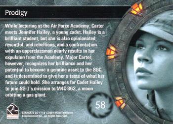 2002 Rittenhouse Stargate SG-1 Season 4 #58 While lecturing at the Air Force Academy, Cart Back