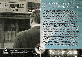 2002 Rittenhouse Twilight Zone Shadows and Substance Series 3 #184 The young lady, Miss Devlin, offers to transpo Back