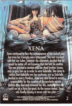 2002 Rittenhouse Xena Beauty & Brawn #2 Xena continued to face the consequences of her Back