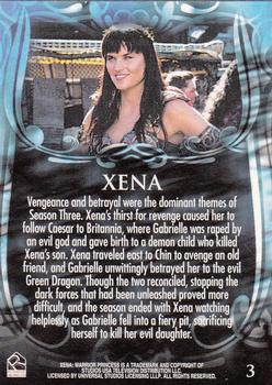 2002 Rittenhouse Xena Beauty & Brawn #3 Vengeance and betrayal were the dominant theme Back