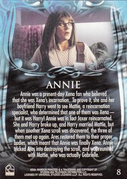 2002 Rittenhouse Xena Beauty & Brawn #8 Annie was a present-day Xena fan who believed Back
