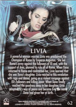 2002 Rittenhouse Xena Beauty & Brawn #62 A powerful woman warrior, Livia was proclaime Back