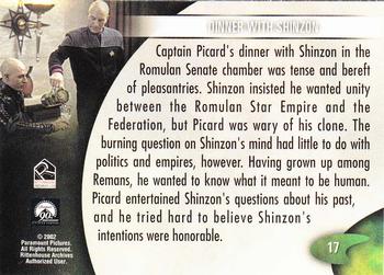 2002 Rittenhouse Star Trek: Nemesis #17 Dinner with Shinzon Back