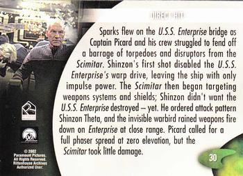 2002 Rittenhouse Star Trek: Nemesis #30 Direct Hit! Back