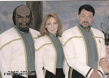 2002 Rittenhouse Star Trek: Nemesis #46 Base Checklist / Cast Montage Front