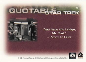 2002 Rittenhouse Star Trek: Nemesis #51 