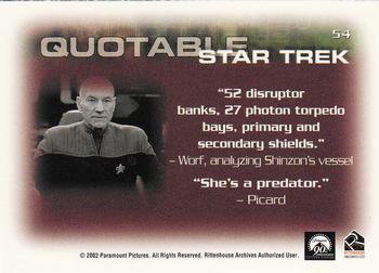 2002 Rittenhouse Star Trek: Nemesis #54 