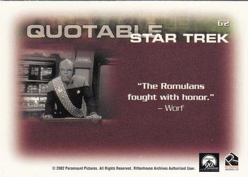 2002 Rittenhouse Star Trek: Nemesis #62 