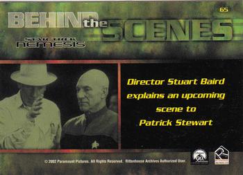 2002 Rittenhouse Star Trek: Nemesis #65 Director Stuart Baird explains an upcoming s Back