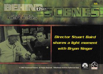 2002 Rittenhouse Star Trek: Nemesis #66 Director Stuart Baird shares a light moment Back