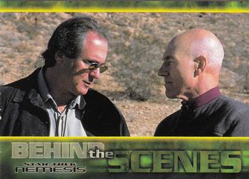 2002 Rittenhouse Star Trek: Nemesis #68 Producer Rick Berman and Patrick Stewart dur Front