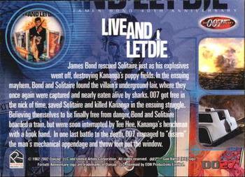 2002 Rittenhouse James Bond 40th Anniversary #27 Live and Let Die (Baron Samedi) Back