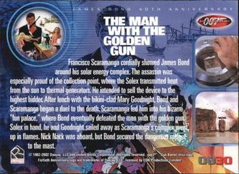 2002 Rittenhouse James Bond 40th Anniversary #30 The Man With The Golden Gun (Scaramanga / Bond) Back