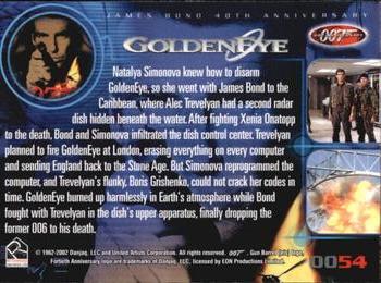 2002 Rittenhouse James Bond 40th Anniversary #54 Goldeneye (Trevelyan / Bond) Back