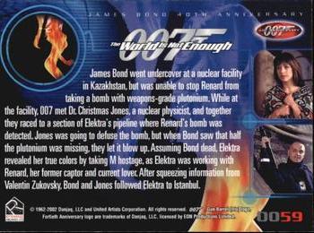 2002 Rittenhouse James Bond 40th Anniversary #59 The World Is Not Enough (Bond / Elektra) Back