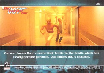 2002 Rittenhouse James Bond Die Another Day #25 Zao and James Bond resume their battle to the dea Back