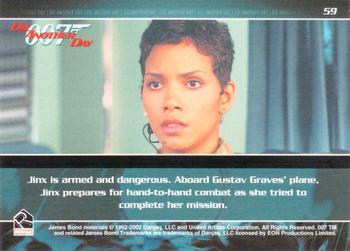 2002 Rittenhouse James Bond Die Another Day #59 Jinx is armed and dangerous. Aboard Gustav Graves Back