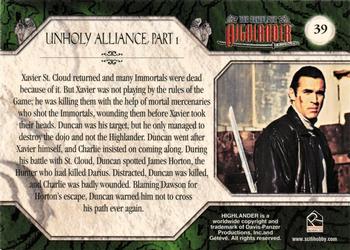 2003 Rittenhouse The Complete Highlander (TV) #39 Unholy Alliance Part 1 Back