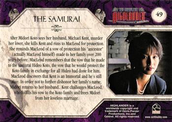 2003 Rittenhouse The Complete Highlander (TV) #49 The Samurai Back