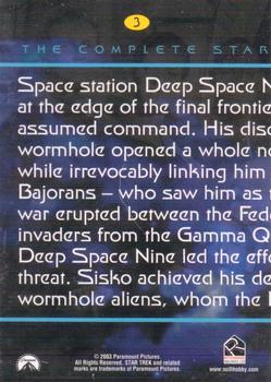 2003 Rittenhouse The Complete Star Trek Deep Space Nine #3 (Quark - Odo - Jake) Back