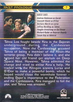 2003 Rittenhouse The Complete Star Trek Deep Space Nine #7 Tahna Los fought beside Kira in the Bajoran un Back