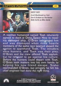 2003 Rittenhouse The Complete Star Trek Deep Space Nine #10 A reptilian humanoid named Tosk reluctantly ag Back