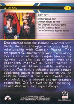2003 Rittenhouse The Complete Star Trek Deep Space Nine #11 Dax returned from the Gamma Quadrant with Vash Back