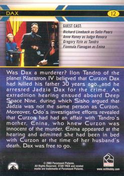 2003 Rittenhouse The Complete Star Trek Deep Space Nine #12 Was Dax a murderer? Ilon Tandro of the planet Back