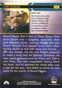 2003 Rittenhouse The Complete Star Trek Deep Space Nine #15 Grand Nagus Zek's visit to Deep Space Nine thr Back