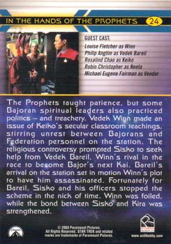 2003 Rittenhouse The Complete Star Trek Deep Space Nine #24 The Prophets taught patience, but some Bajoran Back