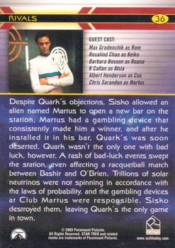 2003 Rittenhouse The Complete Star Trek Deep Space Nine #36 Despite Quark's objections, Sisko allowed an a Back
