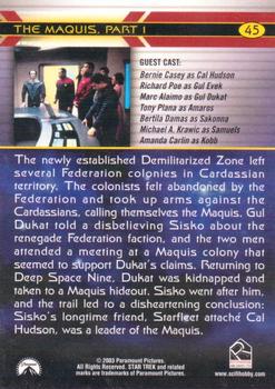 2003 Rittenhouse The Complete Star Trek Deep Space Nine #45 The newly established Demilitarized Zone left Back