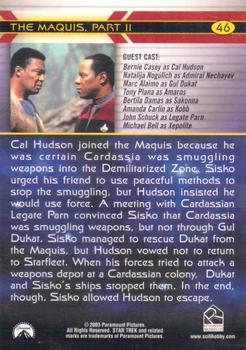 2003 Rittenhouse The Complete Star Trek Deep Space Nine #46 Cal Hudson joined the Maquis because he was ce Back