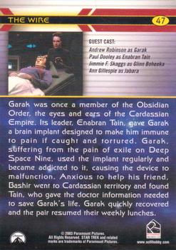 2003 Rittenhouse The Complete Star Trek Deep Space Nine #47 Garak was once a member of the Obsidian Order, Back