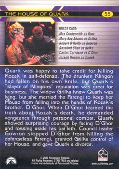 2003 Rittenhouse The Complete Star Trek Deep Space Nine #55 Quark was happy to take credit for killing Koz Back