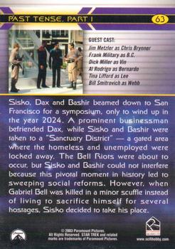 2003 Rittenhouse The Complete Star Trek Deep Space Nine #63 Sisko, Dax and Bashir beamed down to San Franc Back