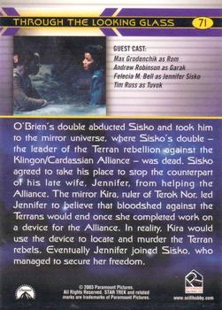 2003 Rittenhouse The Complete Star Trek Deep Space Nine #71 O'Brien's double abducted Sisko and took him t Back