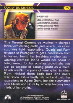 2003 Rittenhouse The Complete Star Trek Deep Space Nine #75 The Ferengi Commerce Authority charged Ishka w Back