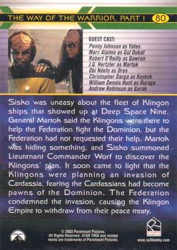 2003 Rittenhouse The Complete Star Trek Deep Space Nine #80 Sisko was uneasy about the fleet of Klingon sh Back
