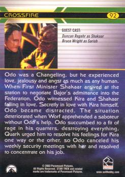 2003 Rittenhouse The Complete Star Trek Deep Space Nine #92 Odo was a Changeling, but he experienced love, Back