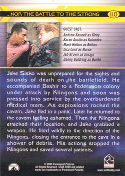 2003 Rittenhouse The Complete Star Trek Deep Space Nine #110 Jake Sisko was unprepared for the sights and s Back