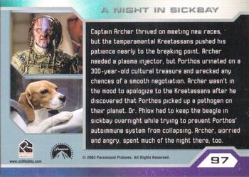 2003 Rittenhouse Star Trek Enterprise Season 2 #97 Captain Archer thrived on meeting new races, b Back
