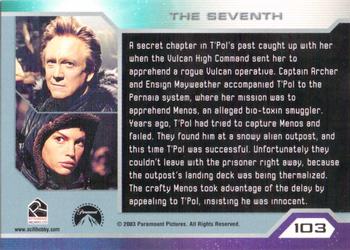 2003 Rittenhouse Star Trek Enterprise Season 2 #103 A secret chapter in T'Pol's past caught up wit Back