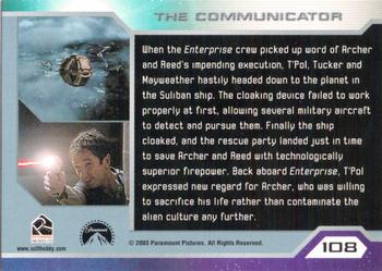 2003 Rittenhouse Star Trek Enterprise Season 2 #108 When the Enterprise crew picked up word of Arc Back