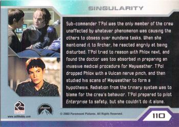 2003 Rittenhouse Star Trek Enterprise Season 2 #110 Sub-commander T'Pol was the only member of the Back