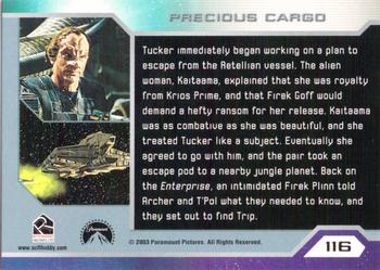 2003 Rittenhouse Star Trek Enterprise Season 2 #116 Tucker immediately began working on a plan to Back