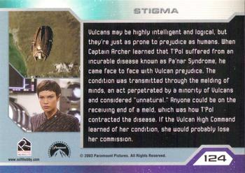 2003 Rittenhouse Star Trek Enterprise Season 2 #124 Vulcans may be highly intelligent and logical, Back