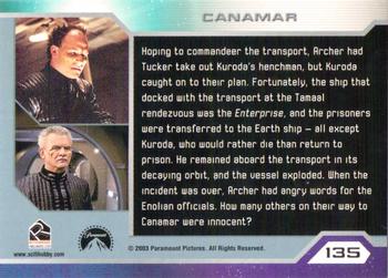 2003 Rittenhouse Star Trek Enterprise Season 2 #135 Hoping to commandeer the transport, Archer had Back