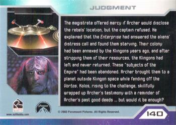 2003 Rittenhouse Star Trek Enterprise Season 2 #140 The magistrate offered mercy if Archer would d Back